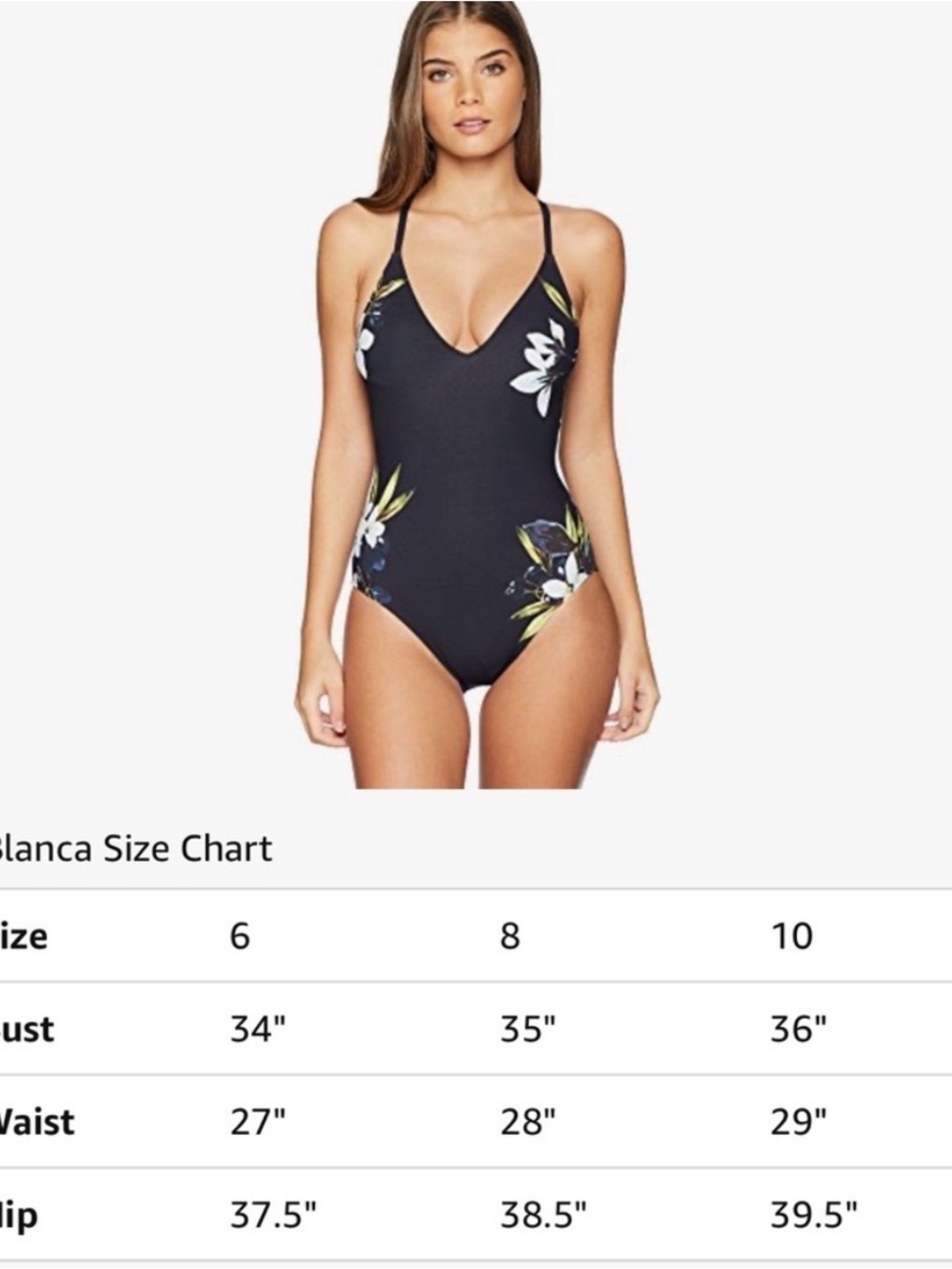 NWT La Blanca Dirty Martini Black Floral One-Piece Swimsuit - Picture 4 of 7